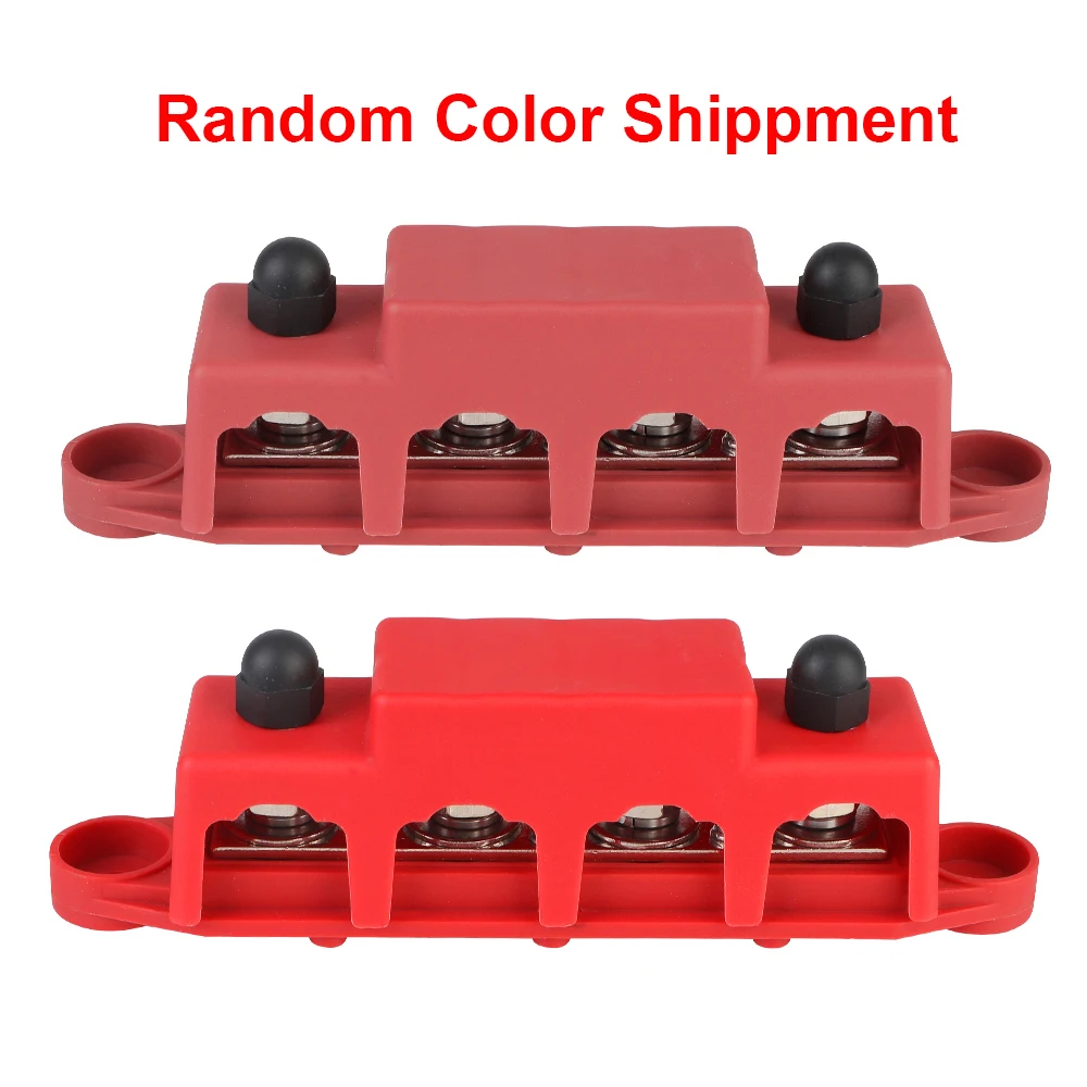 Caravan RV Power Distribution Block 4 Ways 48V 250A DC Bus Bar Electro Junction For Boat Truck Car Accessories M8 M10 Studs