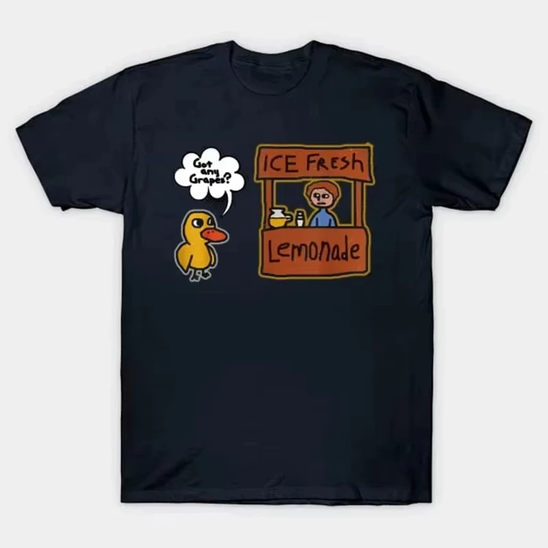 2026 Ice Fresh Lemonade Got Any Grapes Funny Letter Graphic Print Cotton Unisex Breathable Streetwear Casual Short Sleeve Tee