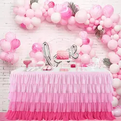 Tulle Table Skirt Tutu Tablecloth Tableware for Baby Shower Birthday Party Decorations Banquet Wedding Home Party Table Supplies