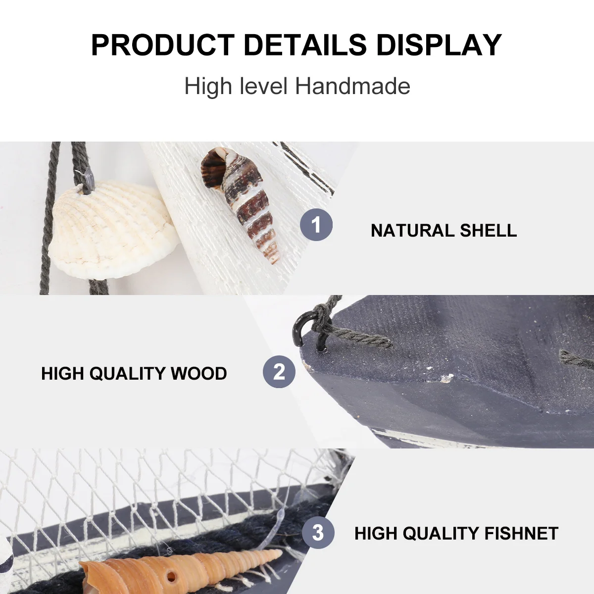 

1Pcs Shell Handmade Crafts Mediterranean Style Wooden Sailboat Decoration Table Home Hotel Dorm Office Decor Creative Shell Boat