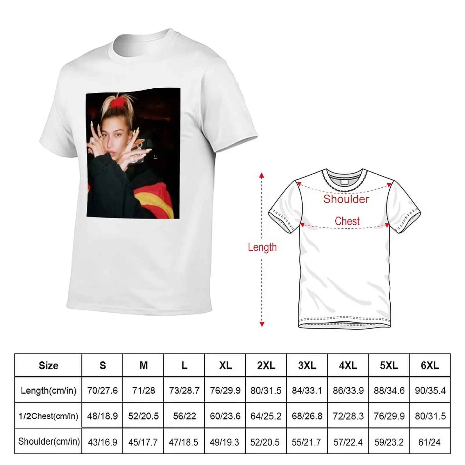 Hailey Baldwin Bieber T-Shirt summer clothes vintage clothes heavy weight t shirts for men