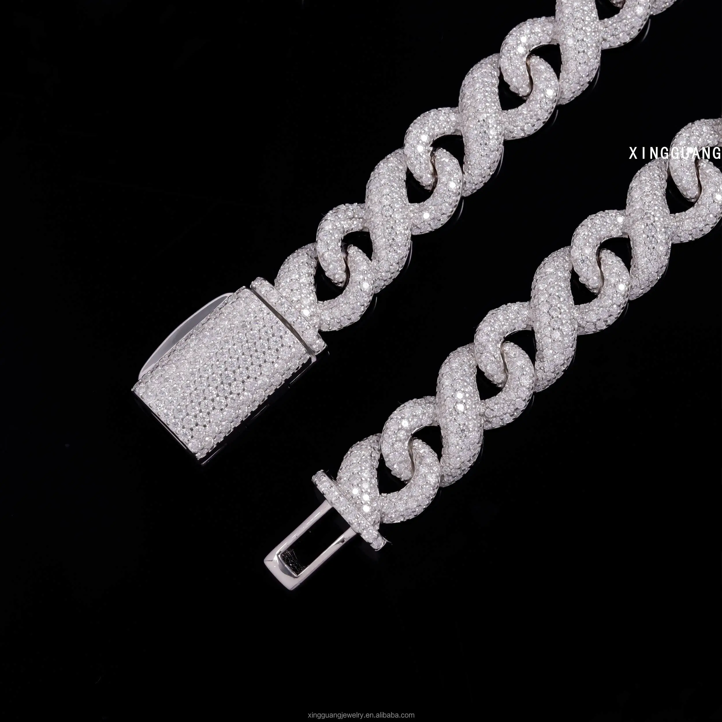 Pass Diamond Tester Custom Infinity Necklace Bracelet Vvs Moissanite Men Hop S925 Silver Iced Out Diamond Link Chain...