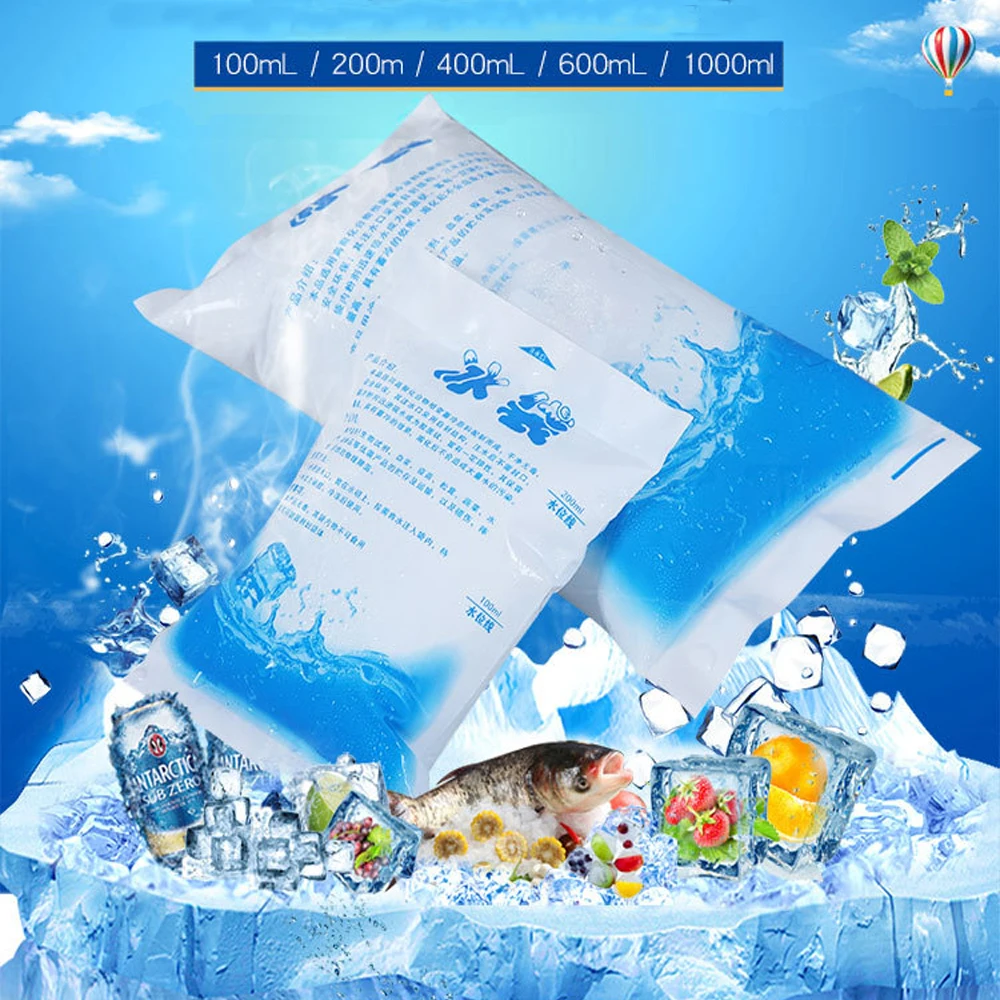 

Reusable Ice Bag Water Injection Icing Cooler Bag Pain Cold Compress Drinks Refrigerate Food Keep Fresh Gel Dry Ice Pack