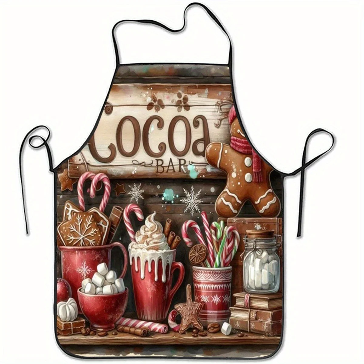 Chocolate Candies Gingerbread Cookies Print Design Apron Durable Polyester Kitchen Apron for Cooking, Baking Home Cleaning