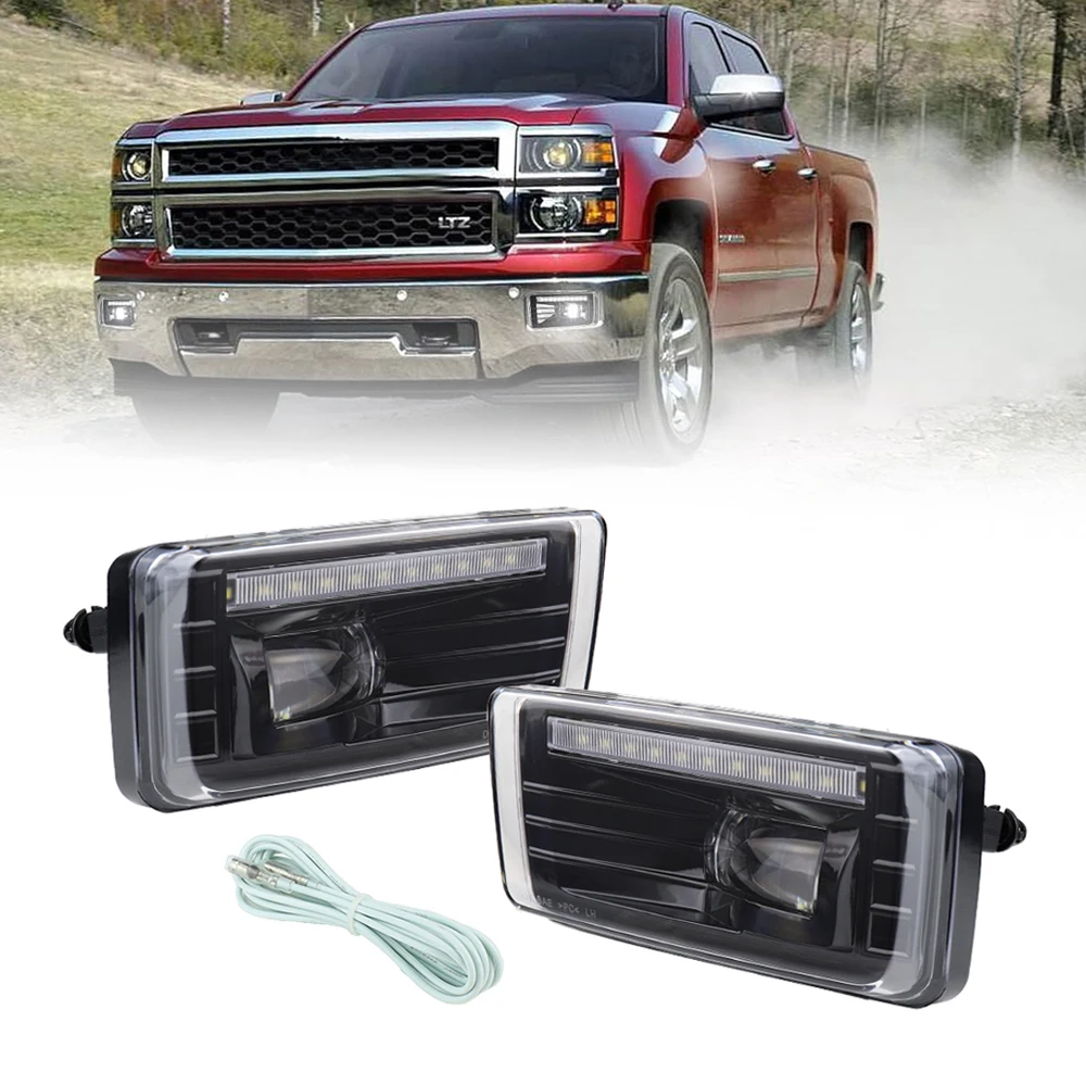 

LED Fog Light Driving DRL For Chevy Silverado 1500/2500HD/3500HD Tahoe 2007-2014 GMC Sierra Yukon