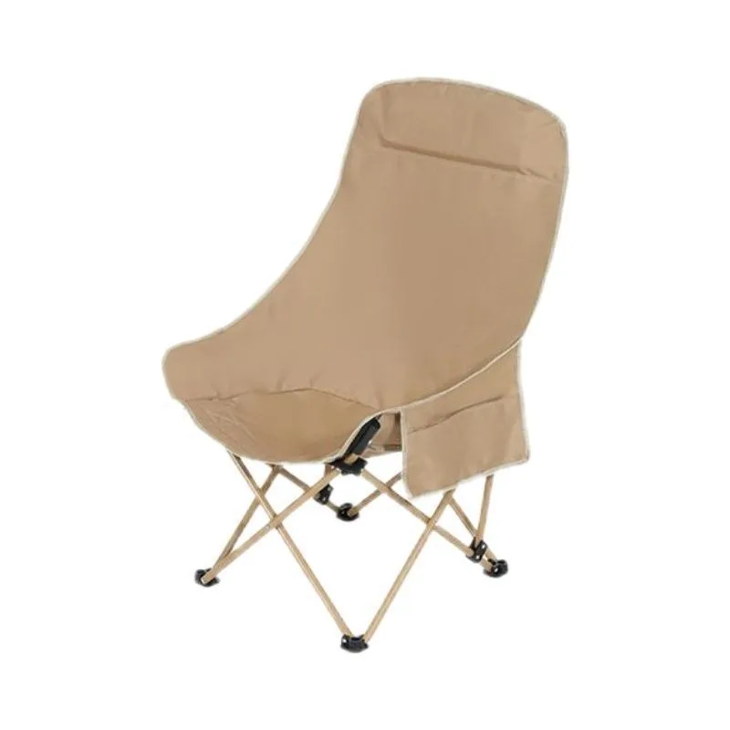 Portable Folding Moon Chair with Sun Canopy High Back Waterproof Outdoor Lounge Chair for Camping Fishing Beach Garden