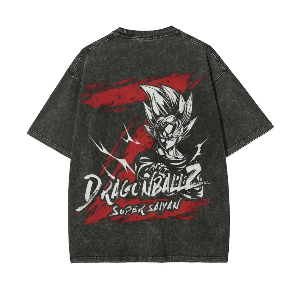 

Dragon Ball Printed Short Sleeve T-Shirt Casual Summer Wear Men's Street Clothing Men's T-Shirt Washed and Old Comfortable Pop