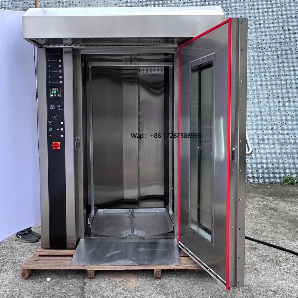 Gas 32 Trays Hot-Air Electric Convection Baking Oven with Steam Rotary Bakery Oven for Bakery Factory
