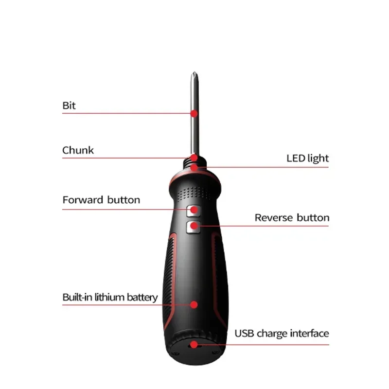 Maizhe USB Rechargeable 3.6V Electric Screwdriver With LED Light Cordless Mini Power Tools Multipurpose For DIY Household