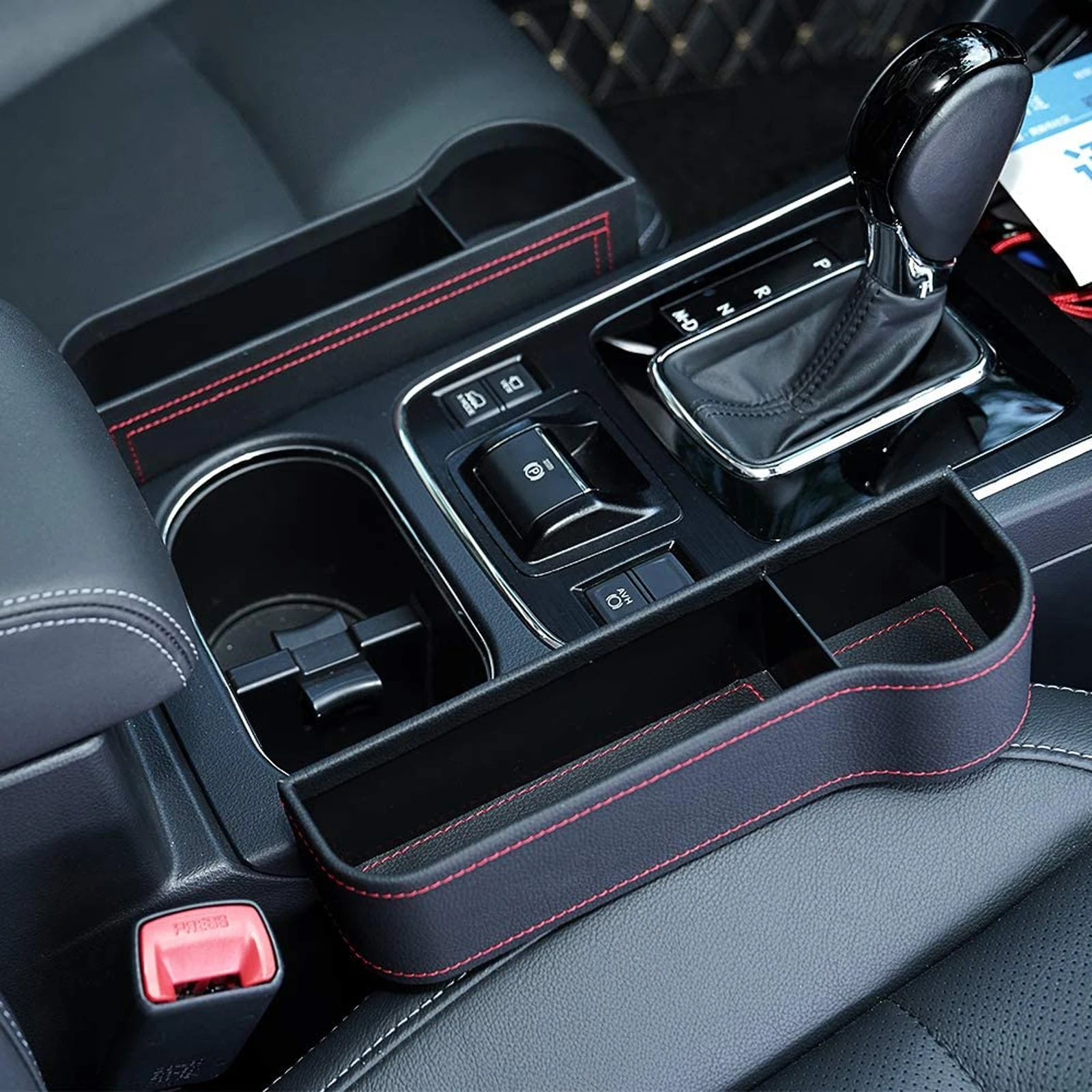 

2pcs Car Seat Gap Organizer Storage Box For Phone Wallet Keys Coins Front Seat Side Accessories (Black)