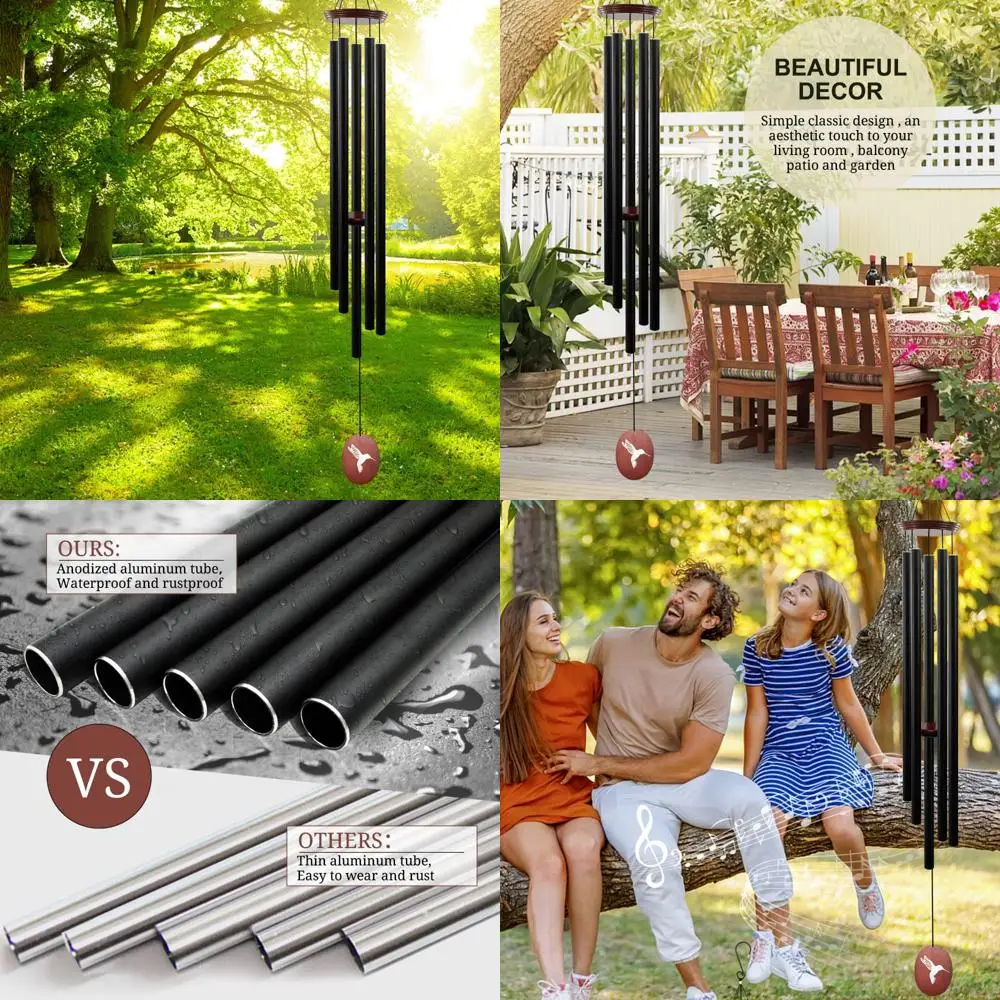 

Большие уличные колокольчики с глубокими тонами, 5-строконечные трубки, S-крючок для украшения сада