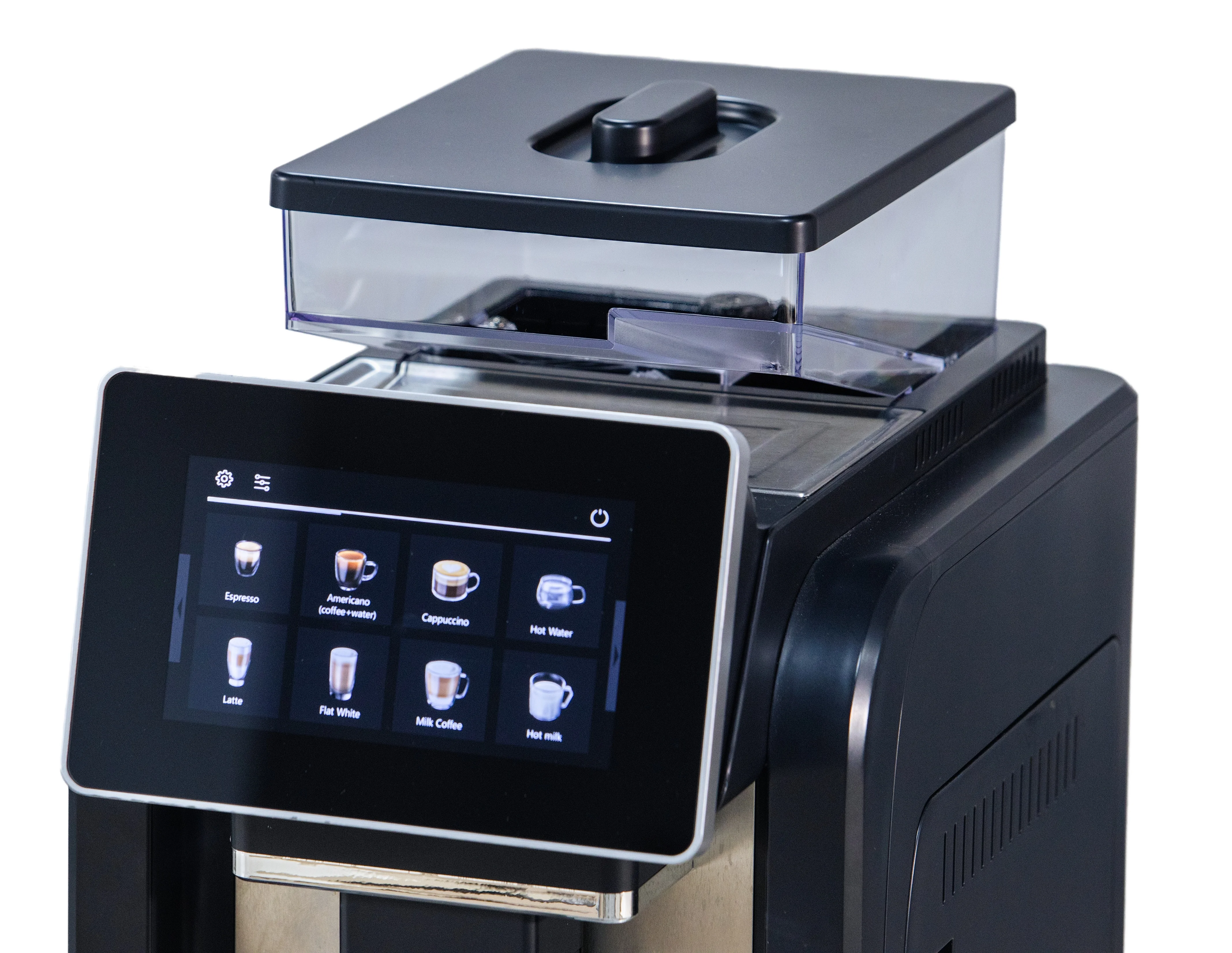 Macchina per caffè espresso commerciale completamente automatica in acciaio inossidabile con controllo touch intelligente per uso domestico
