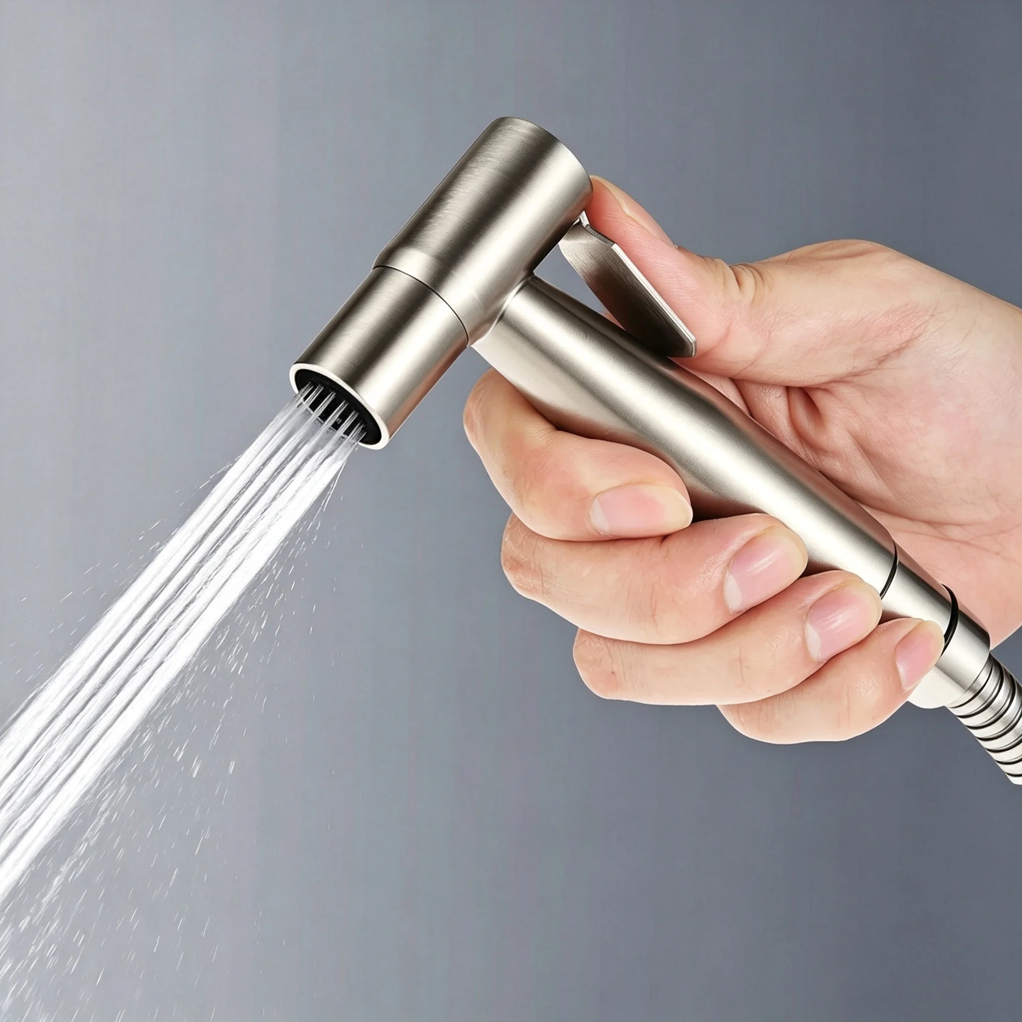 Badezimmer Edelstahl-Handbrause für Toiletten-Bidet, Gebürsteter Edelstahl-Handduschkopf – Detail 8