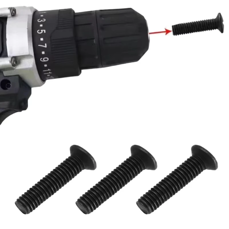 10/50Pcs M5 M6 Left Hand Thread Drill Chuck Shank Adapter Screw Reverse Thread Fixing Screws 20 22 25mm Electric Drill Hardware