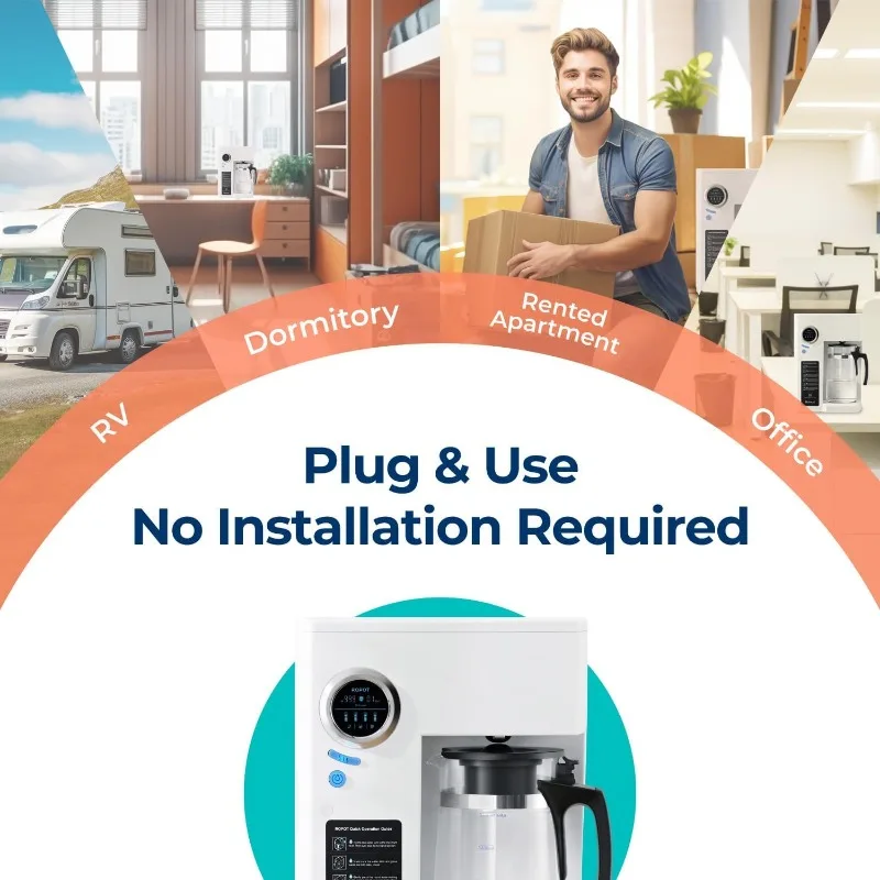 RO100ROPOT-UV  6 Stage Purification with UV and Remineralization, Counter RO Filtration, Portable Water Purifier