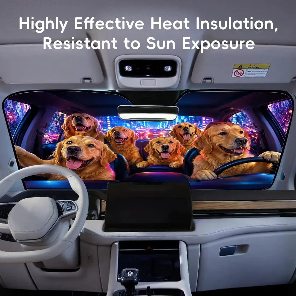 Handkerchief Dog Sun Visor Portable Car Windshield Sun Shade UV Protection and Heat Insulation for Front Window