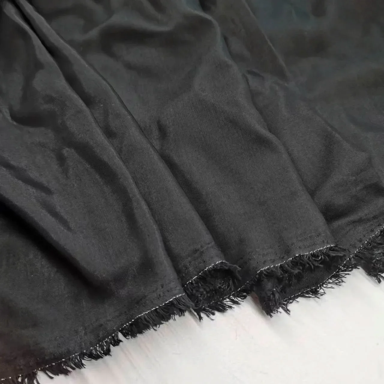 On Sale Black Silk Cotton Fabric Soft Sewing Dress Costume DIY Tissue