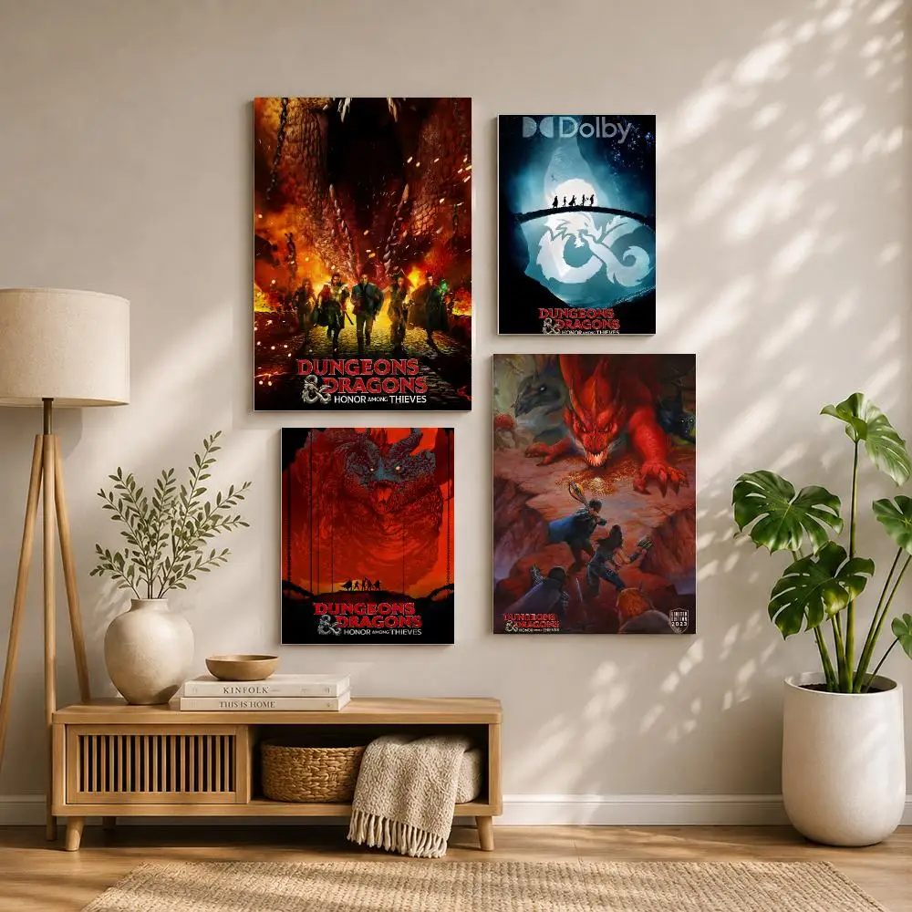 Fantasy Movie D-Dungeons & Dragons Honor Among ThievesS Poster HD Self Adhesive Waterproof Wall Art Ideal for Home Office Dorm