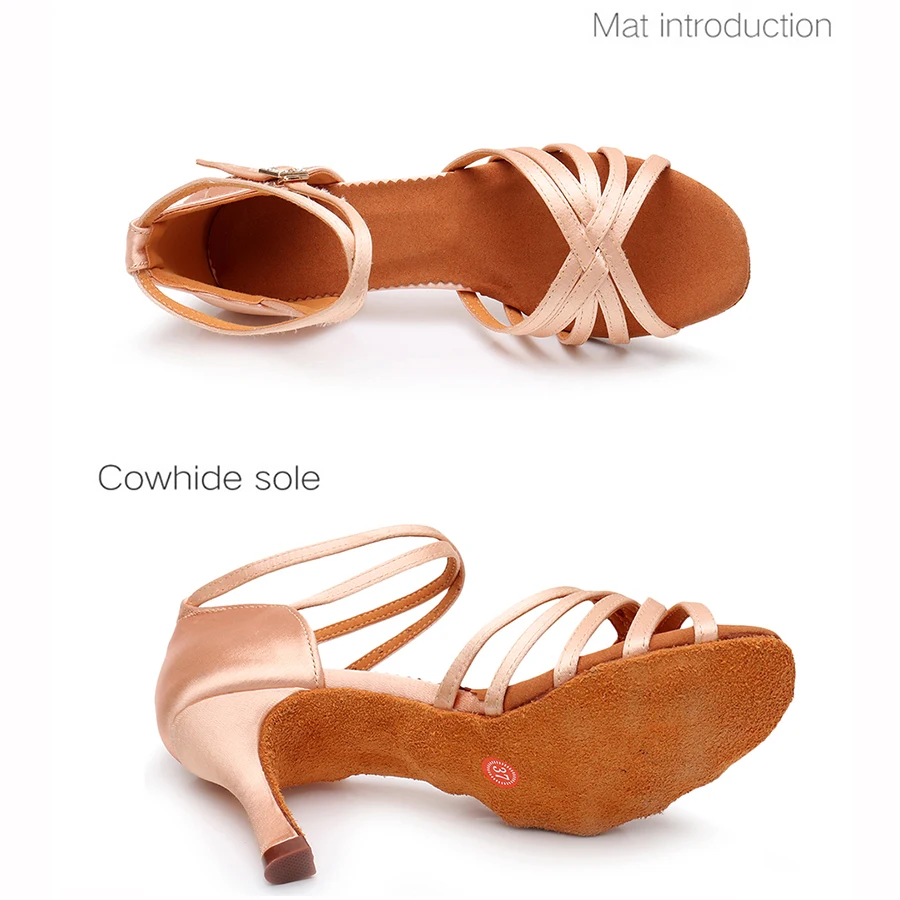 New women ballroom dance shoes latin tango jazz salsa practice dance shoes soft sandals 5.5/7.5cm sale