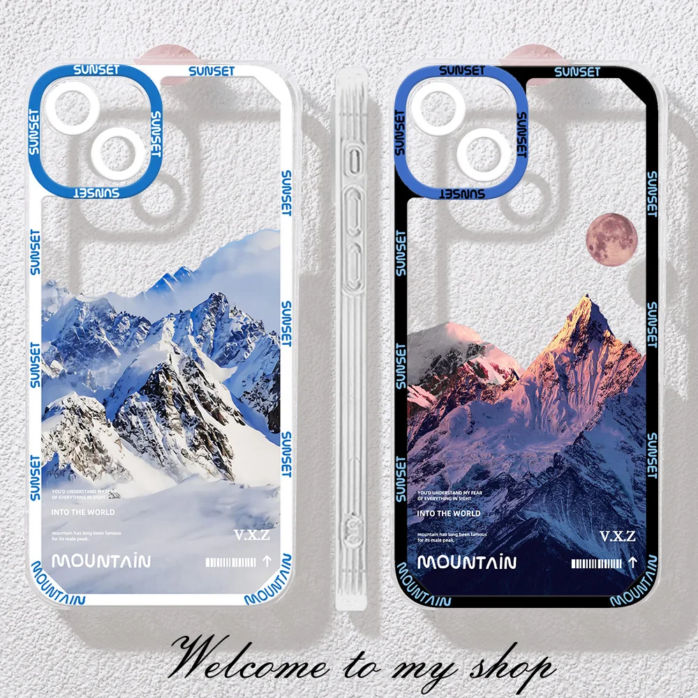 Case For Iphone 14 Pro Max Retro Landscape Stamp Labe Case Iphone 11 12 13 Pro Max X XR XS Max 7 8 Plus SE 2020 Clear Cover 11pr