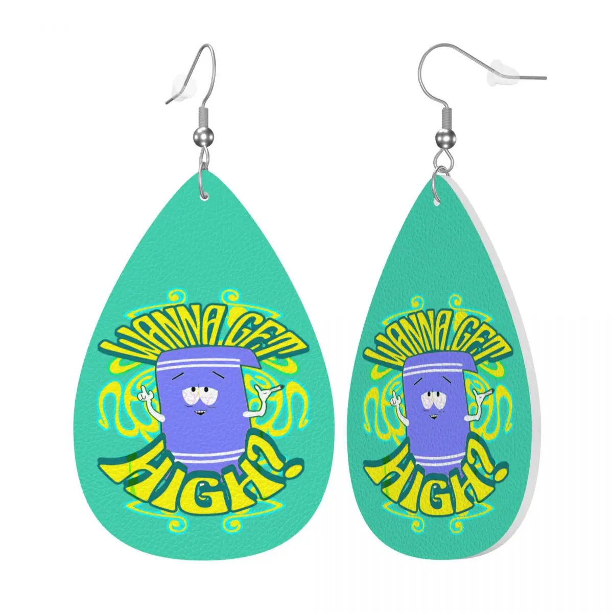 أقراط دمعة جلدية مخصصة للنساء أقراط جلدية موضة مضحكة كرتونية خفيفة الوزن للعطلات والحفلات