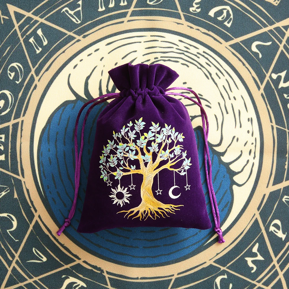 Color Tarot Card Velvet Storage Bag Tarot Dice Organizer Drawstring Holder Bag Jewelry Pouch for Tarot Enthusiasts Hand Gift Bag