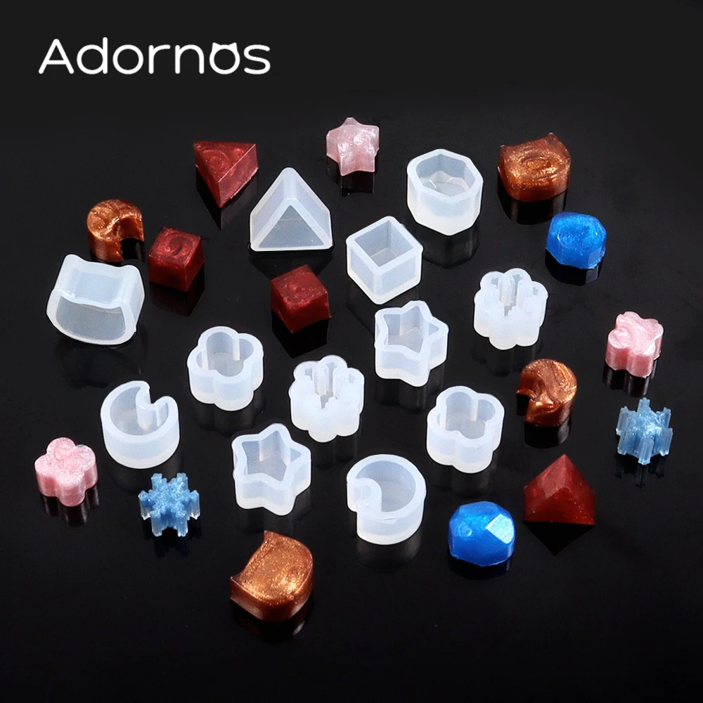 4pairs Mini Ear Studs Epoxy Resin Molds Kawaii Kitten Star Moon Snowflake Shape Small Mould Casting Earrings DIY Jewelry Making