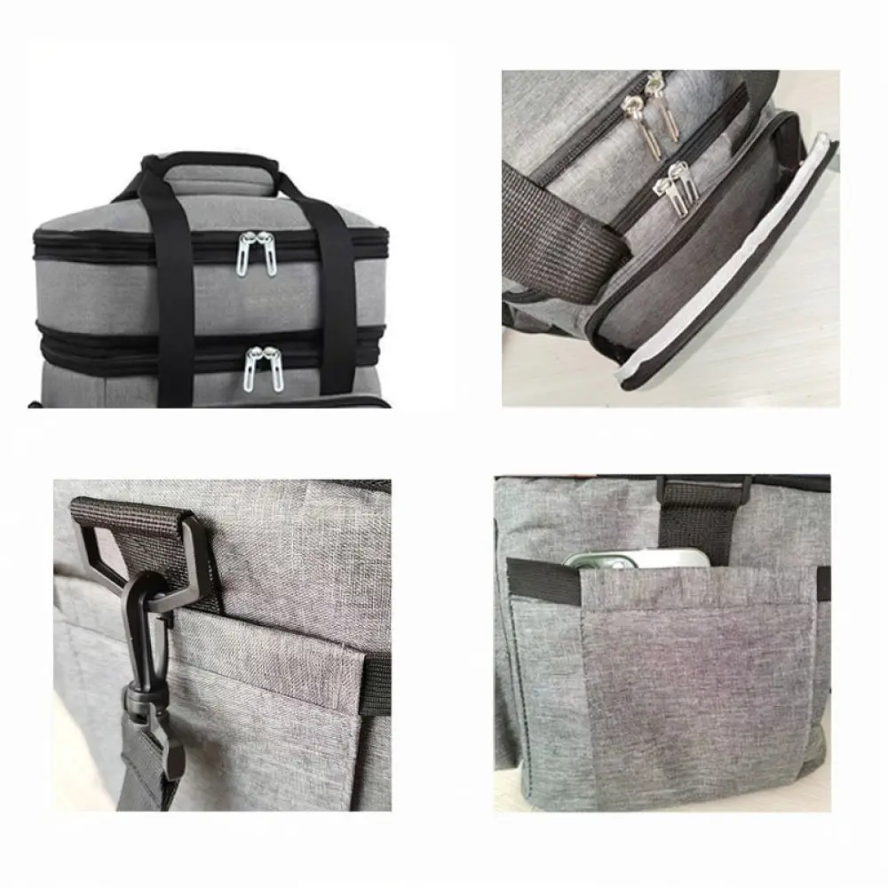 Oxford Fabric Cooler Bag Double Layer Insulated Thermal Pouch Large Portable Picnic Camping Food Carrier Handbag
