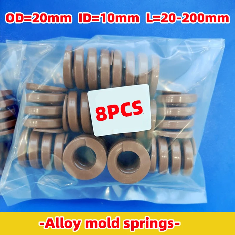 Creamily 8PCS Die Mould Spring Spiral Stamping Compression Springs OD=20mm ID=10mm Length=20mm-200mm For Pedal