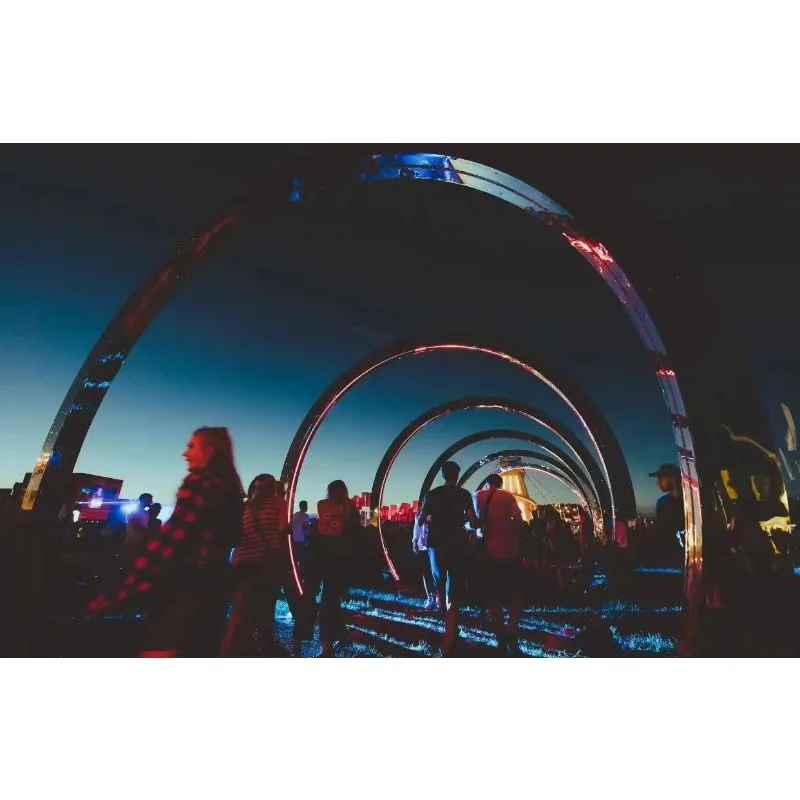 Stainless Steel Decorative Light Emitting Diode Christmas Tunnel Light Decorative Arch Pattern Light