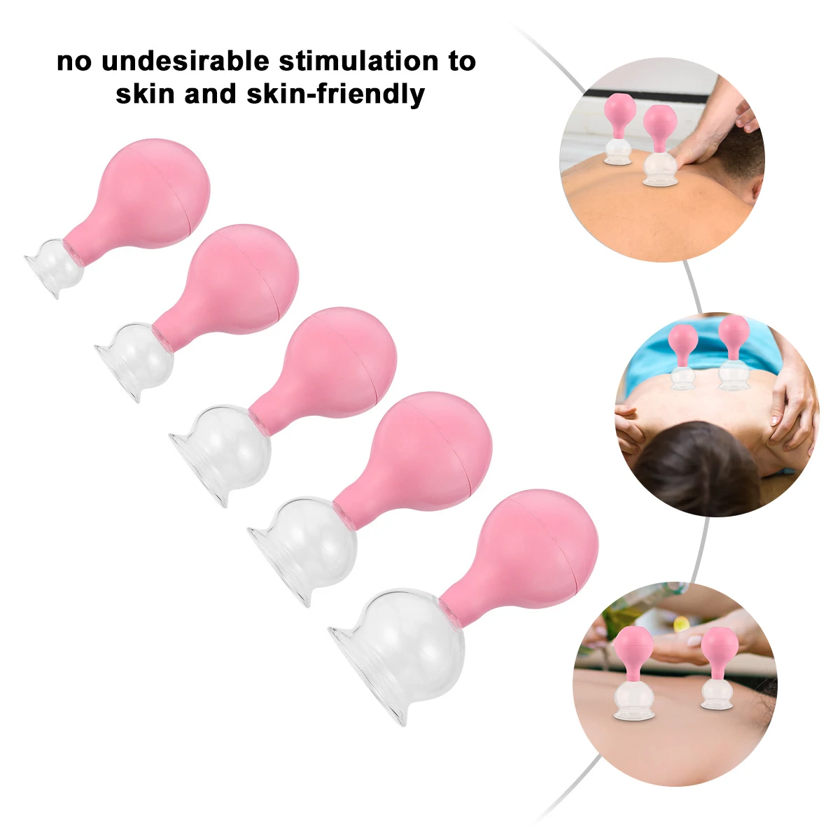 

5 Pcs Suction Cups for Massage Household Cupping Therapy Vacuum Set Device Glass Rubber
