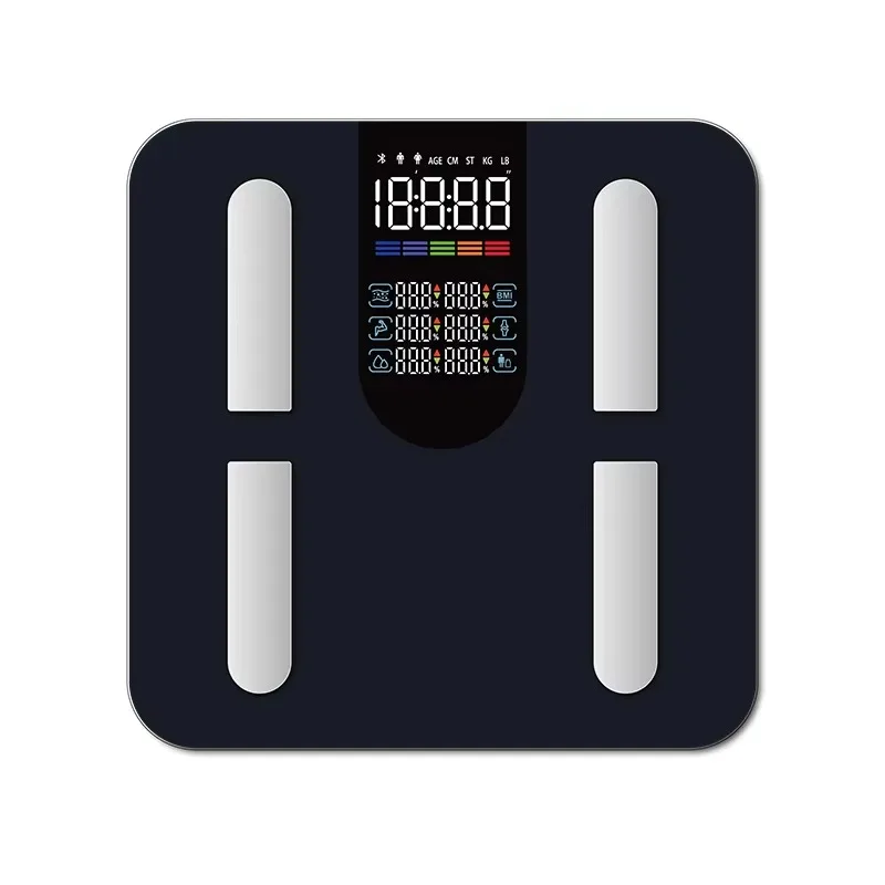 

Цифровые весы для ванной комнаты, 4 электрода для Bluetooth, BMI, индикатор жира в организме, 227 кг, настраиваемое стекло, взвешивание здоровья, OEM ODM