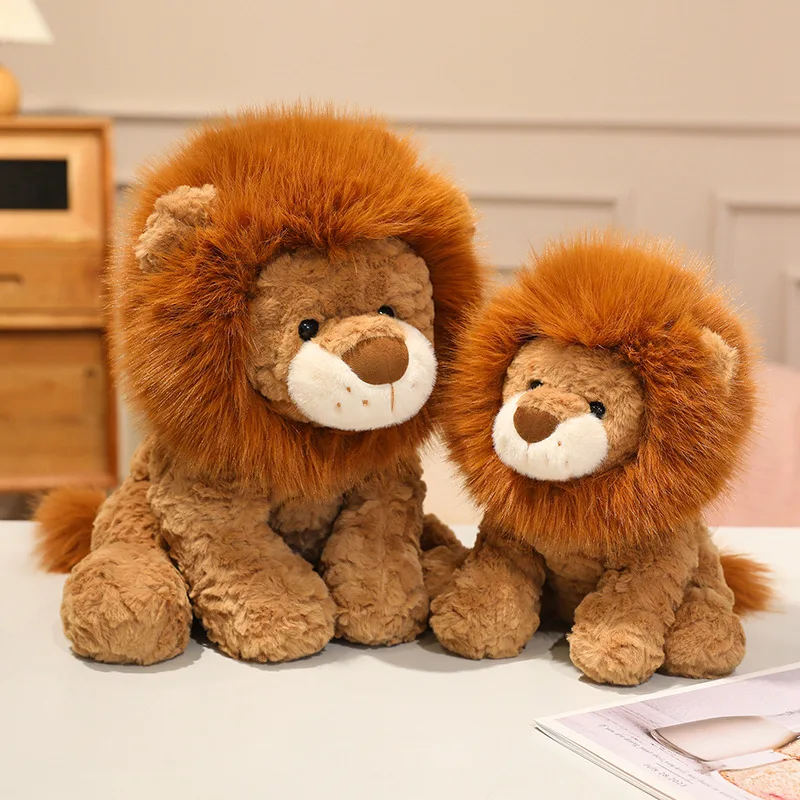 1 Pieza de Peluche de León Esponjoso de 25/35 cm, Juguete de Peluche de Animal Suave, Almohada de León de Dibujos Animados, Muñeco de Peluche de León, Regalo para Calmar