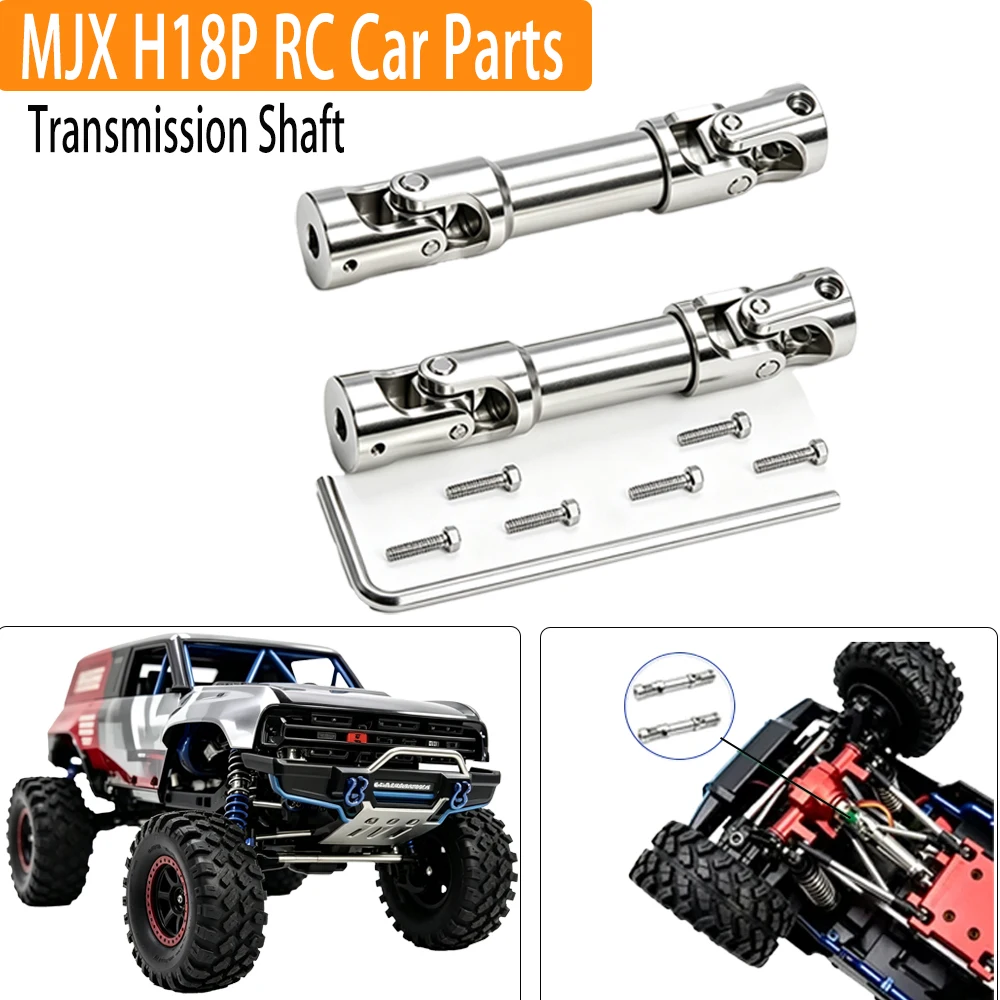 2PC RC Car Metal Reinforced Stainless Steel Drive Shafts For MJX 1/18 HYPER GO H18P Remote Control Crawler Upgrade Accessories