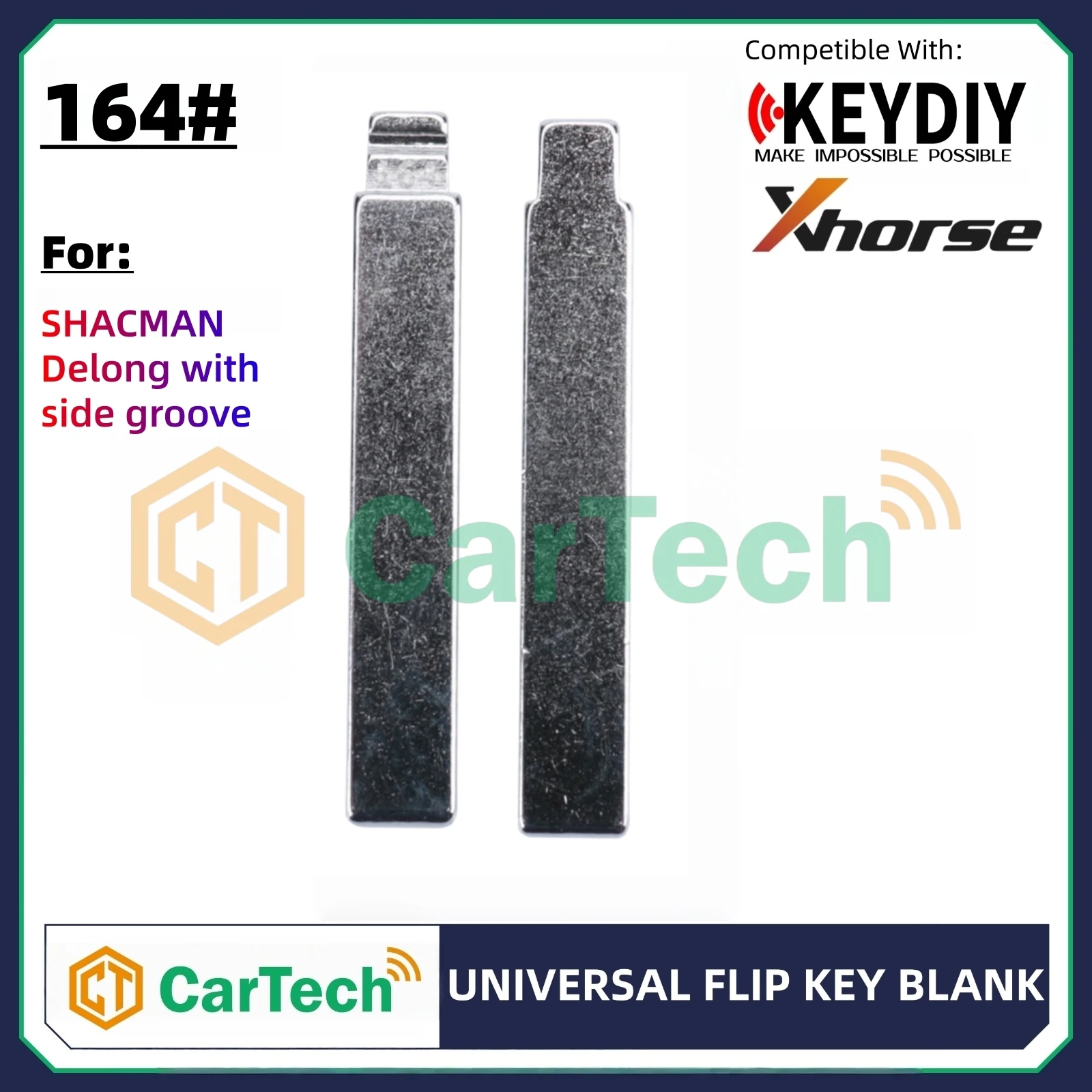 

164# Uncut Flip Blank Key Blade for KEYDIY KD XHORSE VVDI Universal Remote Fit SHACMAN Delong Heavy Duty Truck Lorry