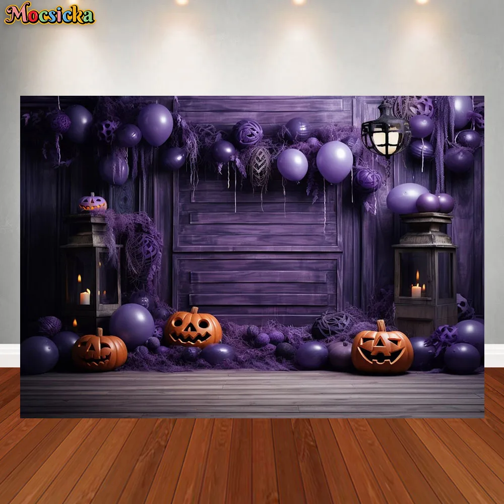 

Mocsicka Photography Background Halloween Scary Pumpkin Bat Spooky Night Kid Birthday Party Portrait Decor Photo Backdrop Studio