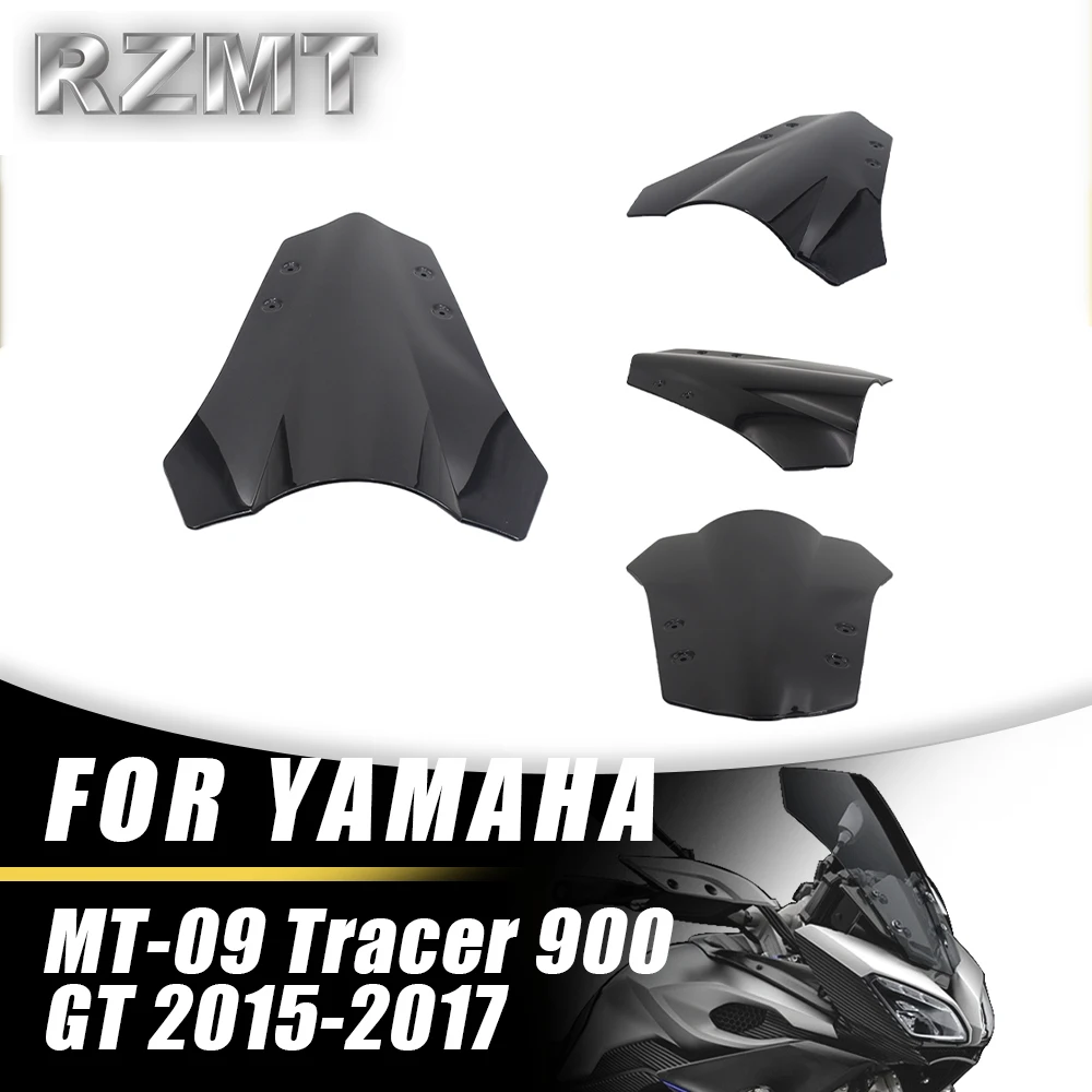 

Front Double Bubble Wind Deflector Windscreen For YAMAHA MT-09 Tracer 900 2015-2017 2016 Motorcycle Accessories Windshield Black