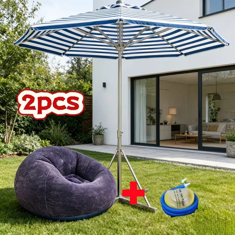 2026 NEW Inflatable Leisure Chair Soft Comfortable Outdoor Lazy Sofa round Single Tatami Chair Cover for Garden Camping