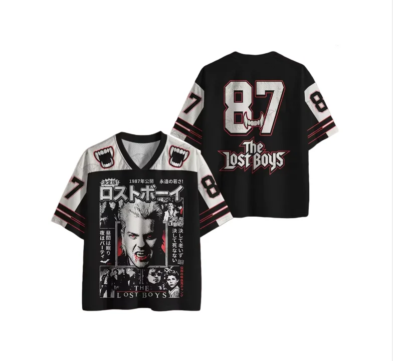 Horror Vampire Pattern T-shirt 3D Printed V-neck T-shirt Gothic Street Wear Horror Movie Top Unisex