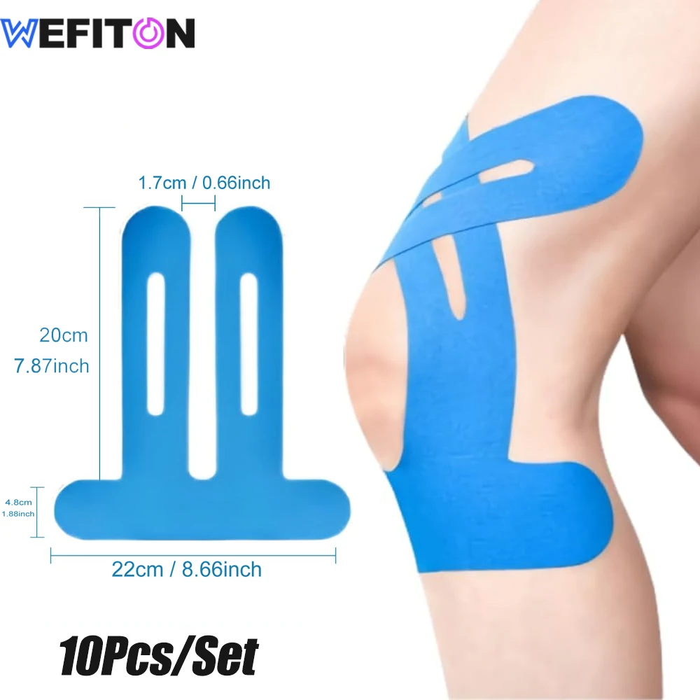 

10 шт. предварительно вырезанная кинезиологическая лента для коленей — водонепроницаемая и дышащая спортивная лента для поддержки колена, облегчения боли и стабильности | поздний