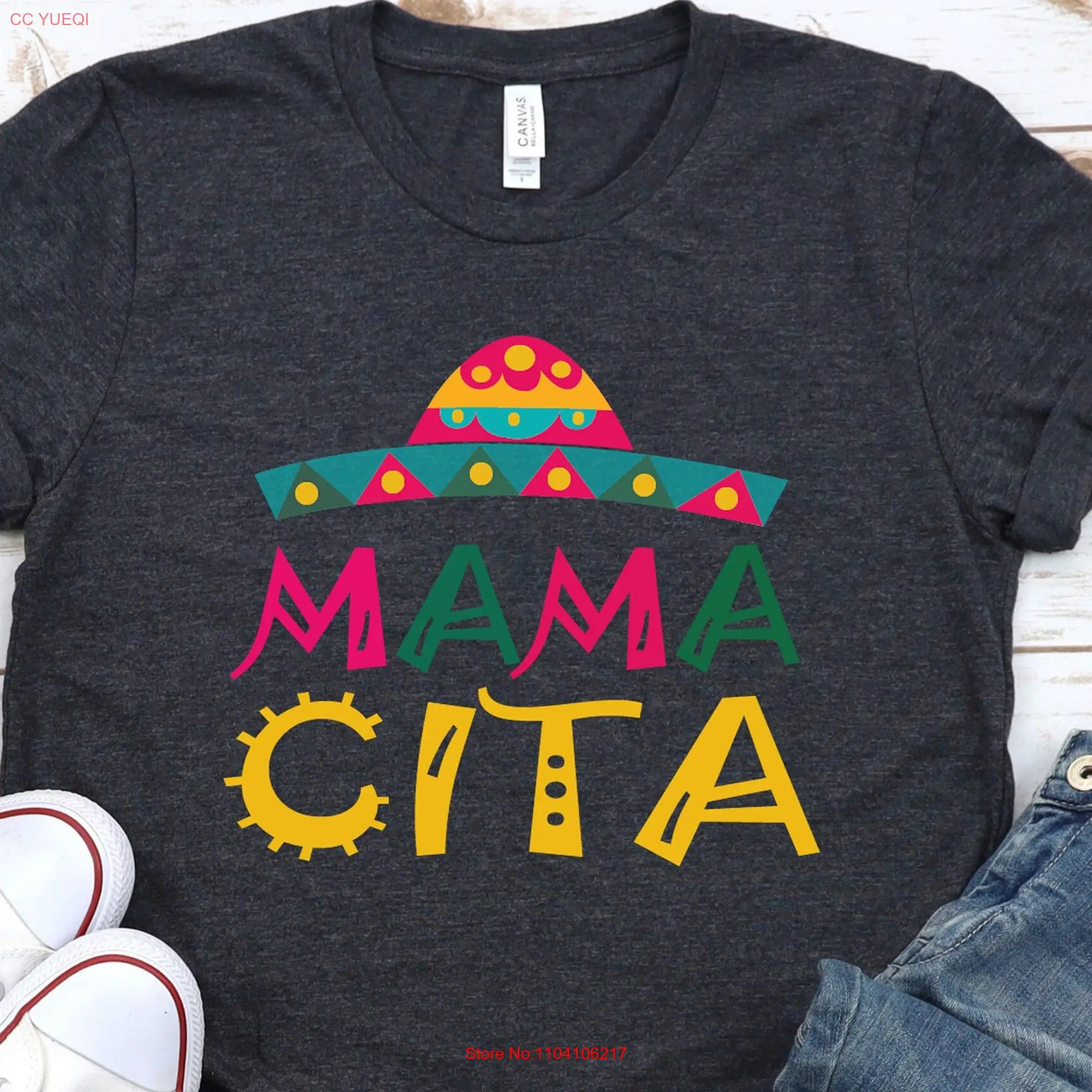 Mamacita T Shirt Mexican Mom Latina Mama Mothers Day Funny Party Mexico for long or short sleeves