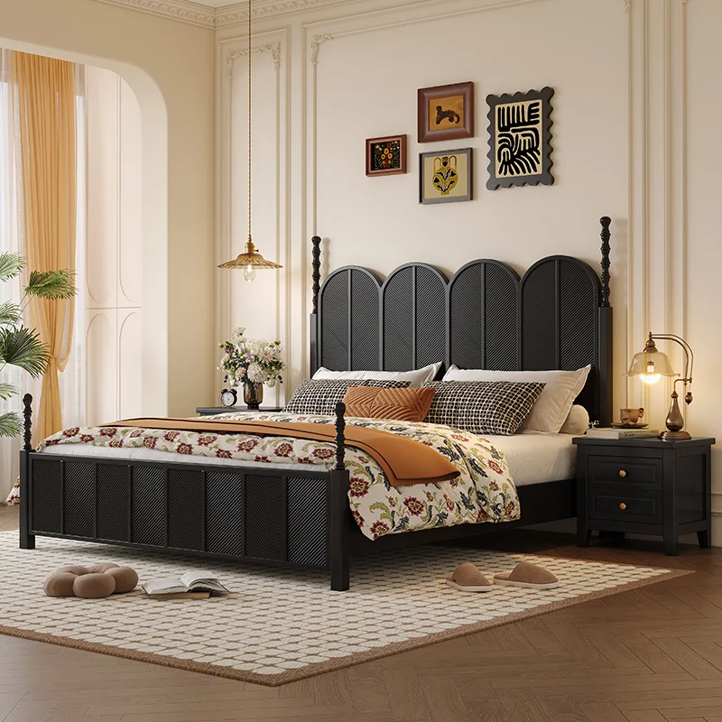 

luxury 150x200cm 180x200cm Double bed queen wooden bedframes modern cosy Single bed camas de dormitorio furniture for home