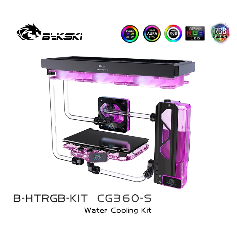 Bykski B-HTRGB-KIT,MOD RGB Split Hard Tube Water Cooling Kit For PC Lquid Cooling Loop System DIY 240/360MM Radiator