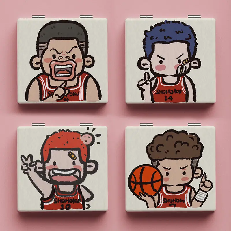 SLAM DUNK specchio per il trucco pieghevole Sakuragi Hanamichi Anime Figure specchio cosmetico Miyagi Ryota specchi Cosplay Girl hobby Gift