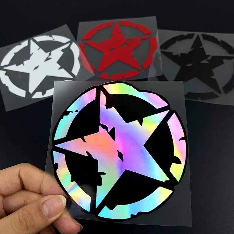 1PC Five-pointed Star Motorcycle Stickers Waterproof Motorbike Fuel Tank Fender Helmet Fairing Decor Motocross Logo Vinyl Decals