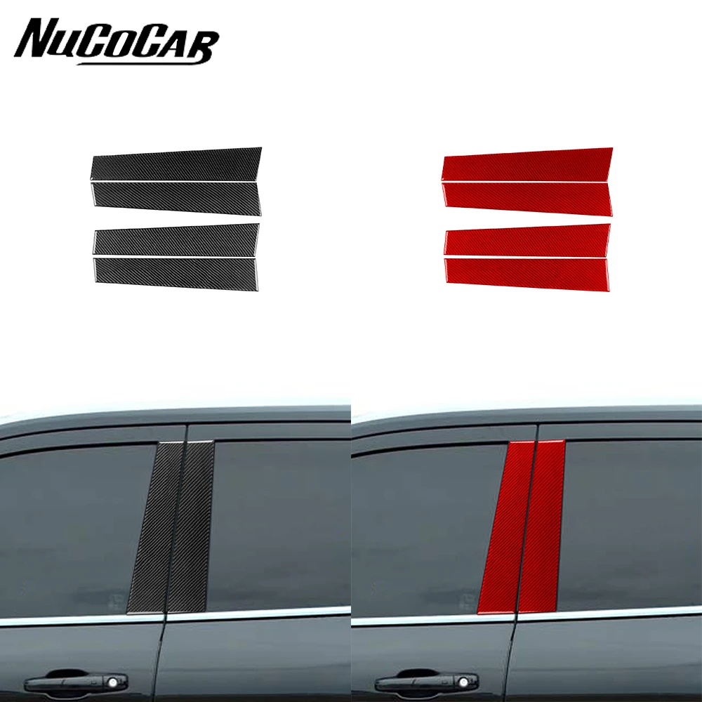 For Dodge Durango 2011-up Carbon Fiber B-pillar outside door Panel Trim strip Car Exterior Accessories Decorative Stickers