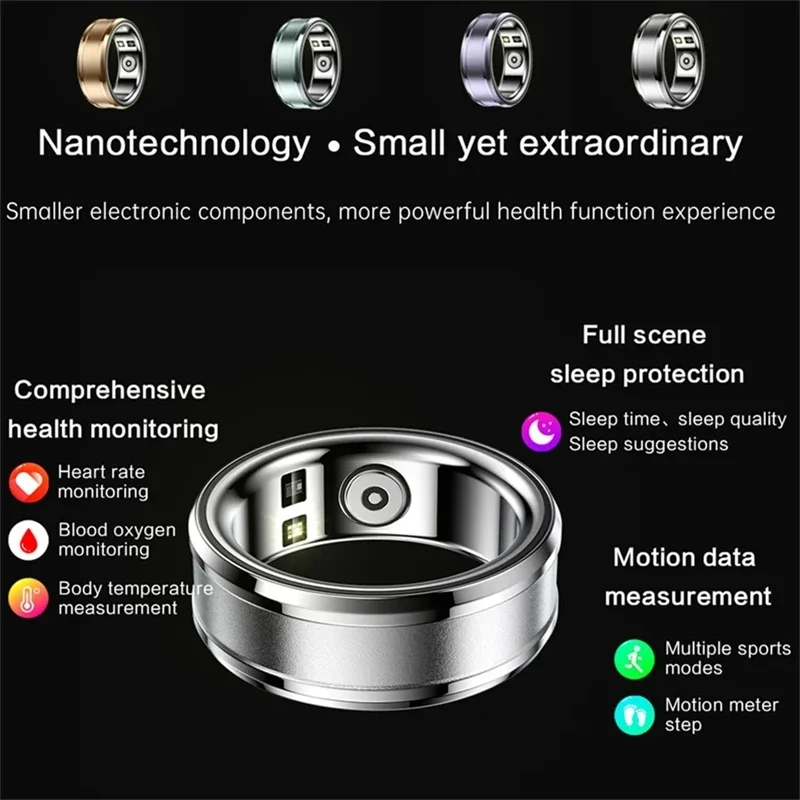 2024 смарт-кольцо монитор здоровья для мужчин и женщин Bluetooth артериальное давление Телефон ip68 водонепроницаемый для IOS Android