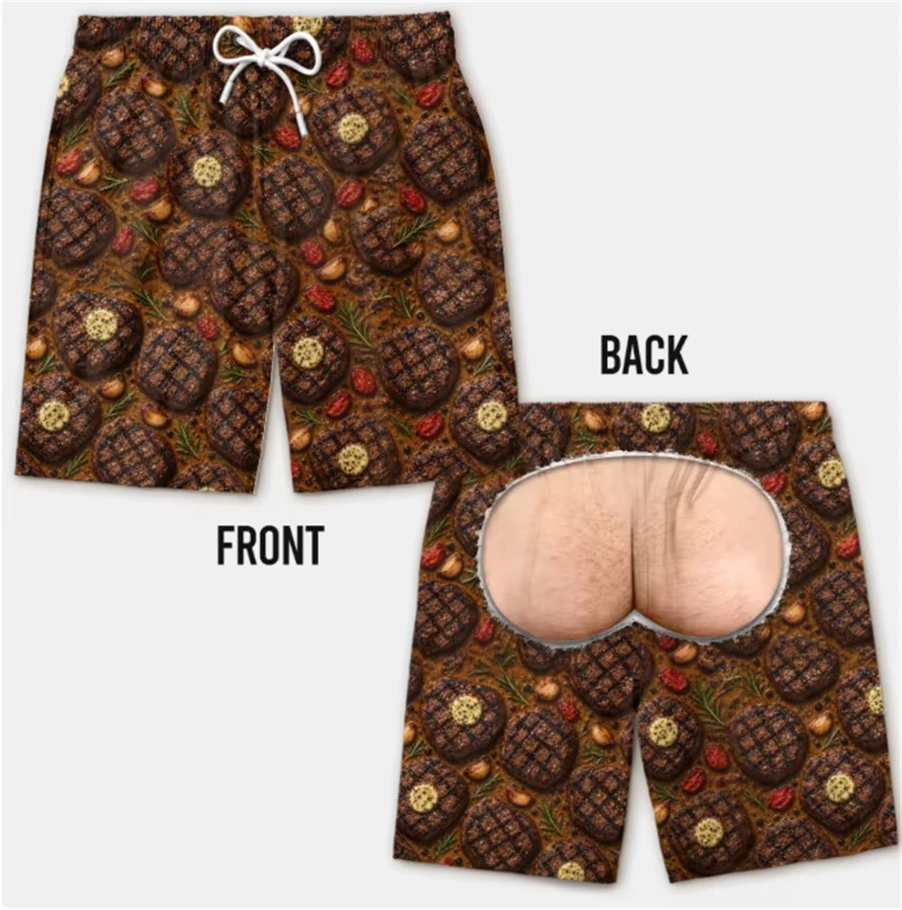 Funny 3D Print Buttock Pattern - Trunk Breathable Men 评论和价格