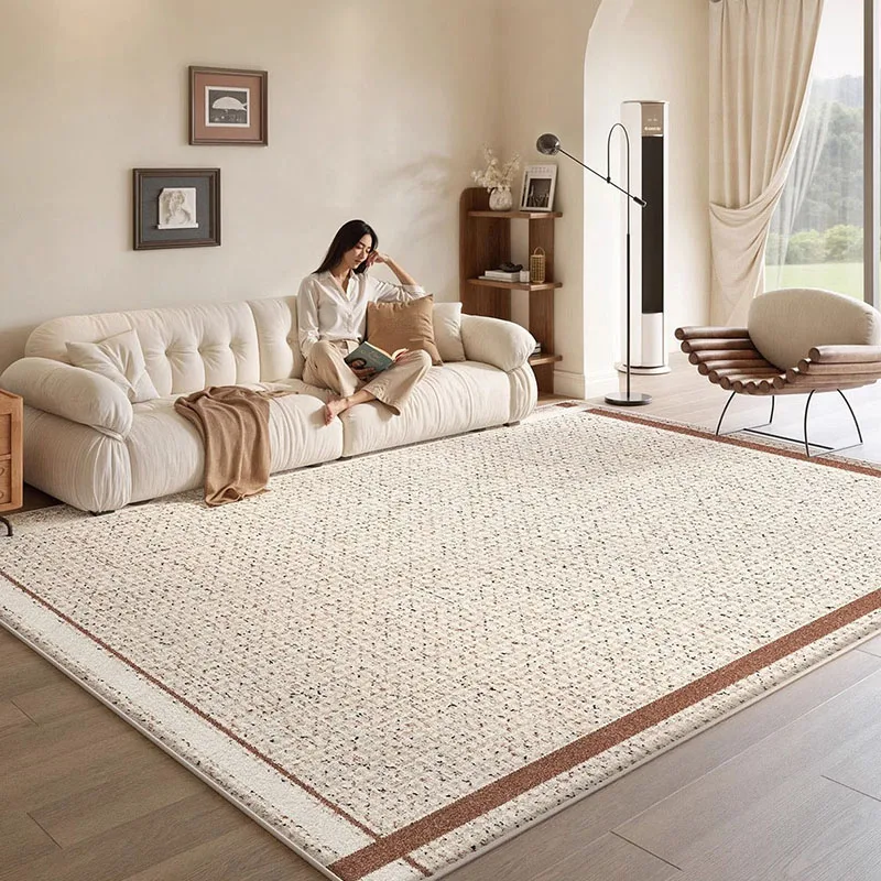 Living Room Carpet Super Soft Fluffy Home Area Rug Japanese Style Simple Bedroom Carpet Full Large Villa Rugs Cotton Baby Room