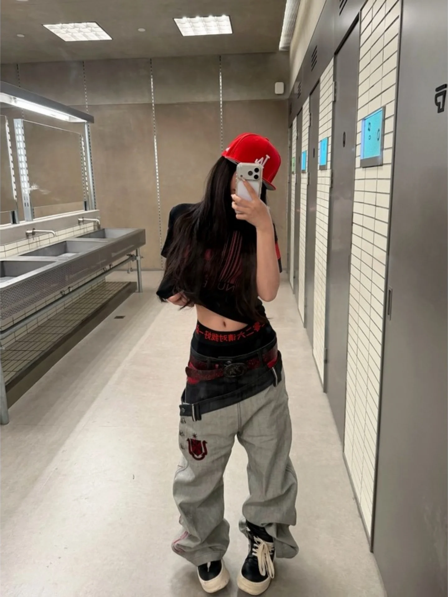 American Hip Hop Straight Leg Jeans Loose Micro Flared Long Trousers Unisex Double Waist Y2K Trendy Brand Casual Jeans